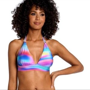 La Blanca Women's Banded Halter Bikini Swimsuit Top NWOT size 12